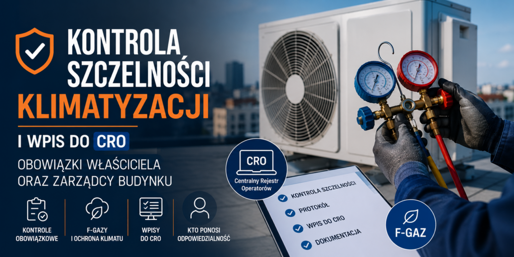 Kontrola szczelności klimatyzacji i wpis do CRO – obowiązki właściciela oraz zarządcy budynku.