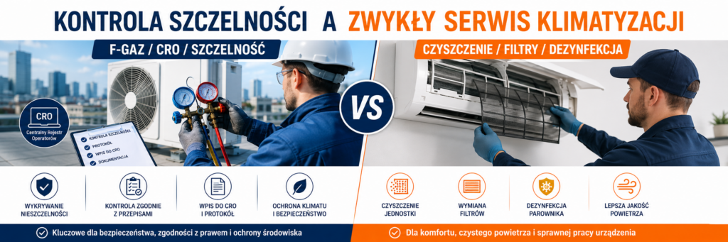 kontrola szczelności vs serwis