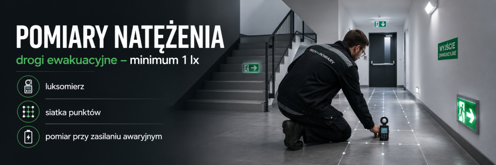 Test oświetlenia awaryjnego – miesięczny, roczny i pomiary natężenia oświetlenia