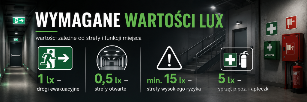 Test oświetlenia awaryjnego – miesięczny, roczny i pomiary natężenia oświetlenia