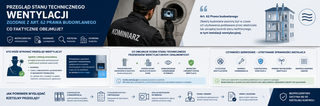 Przegląd stanu technicznego wentylacji zgodnie z art. 62 Prawa budowlanego – co faktycznie obejmuje?