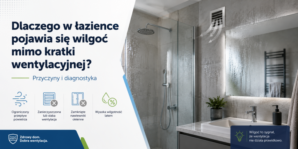 Dlaczego w łazience pojawia się wilgoć mimo kratki wentylacyjnej? Przyczyny i diagnostyka