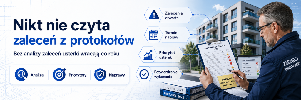 Protokół z przeglądu technicznego wymagający analizy przez zarządcę