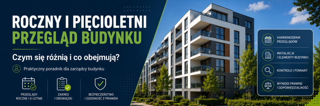 Zakres i różnice kontroli rocznej oraz pięcioletniej budynku