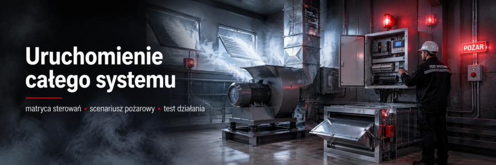 Uruchomienie pełnego systemu oddymiania podczas próby funkcjonalnej
